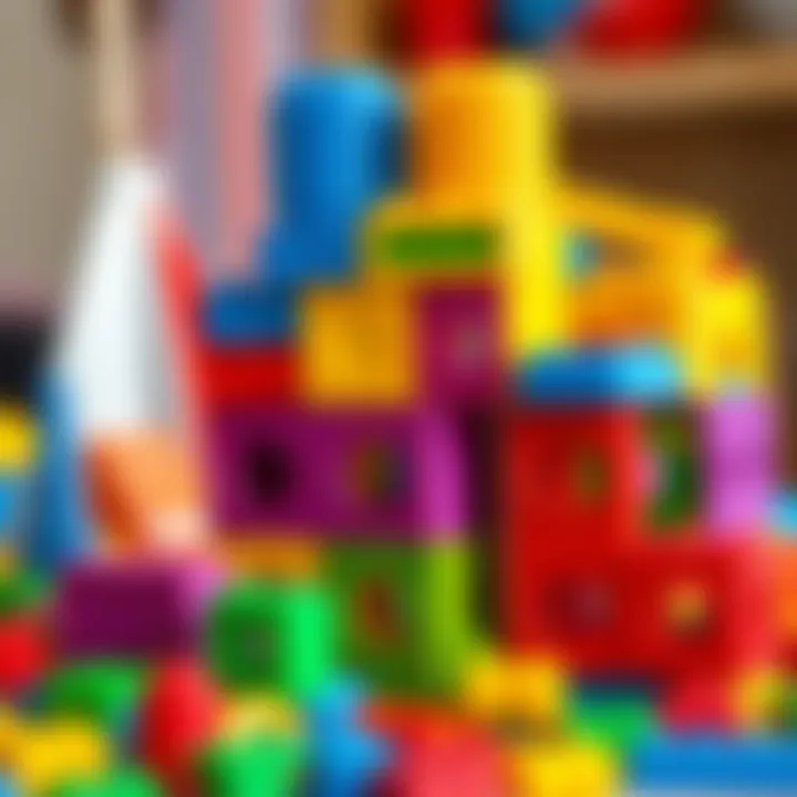 Colorful building blocks stimulating creativity and cognitive skills