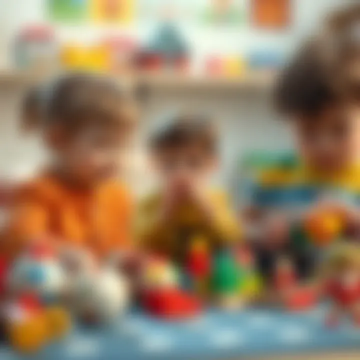 Children learning social skills through interactive play