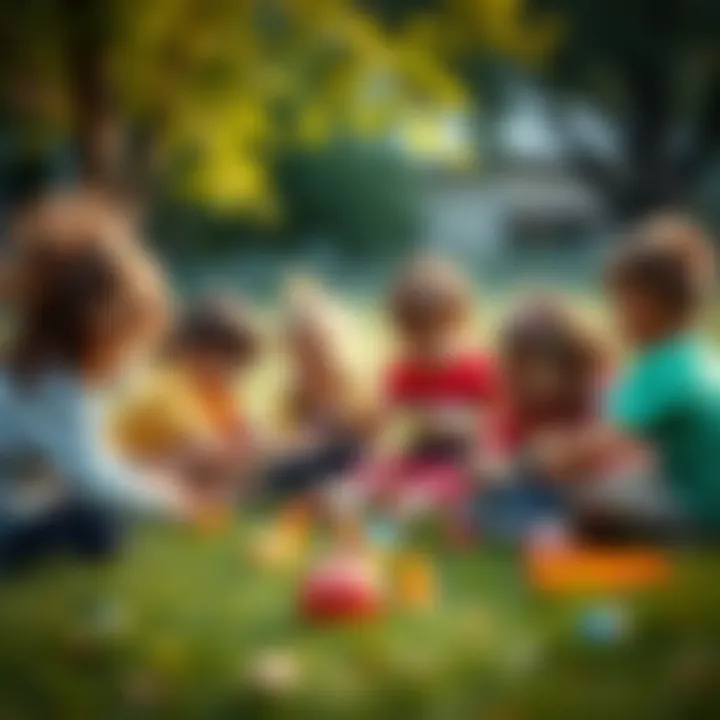 Children participating in a collaborative outdoor game