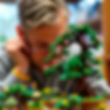 An adult reflecting on the aesthetic appeal of a completed Lego bonsai