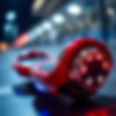 Close-up view of the advanced technology integrated into a hoverboard