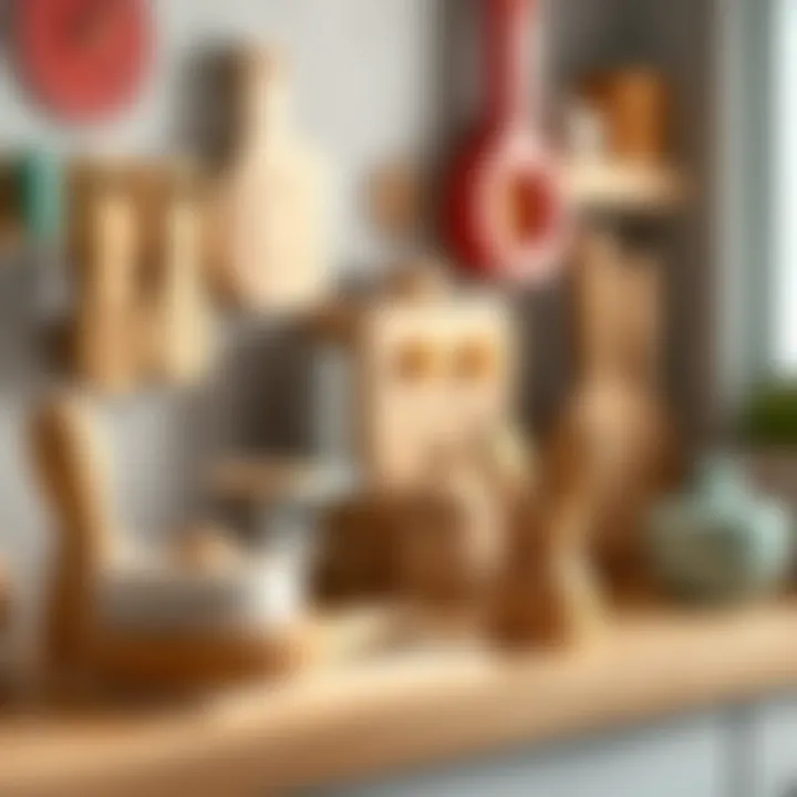 Close-up of wooden kitchen accessories
