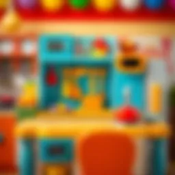 Colorful wooden kitchen set for children