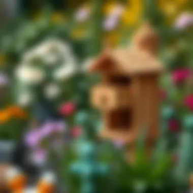 Handcrafted wooden mailbox in a garden setting