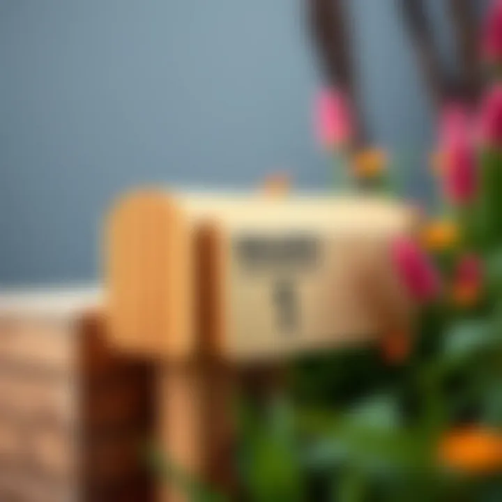 Modern wooden mailbox with minimalist aesthetic