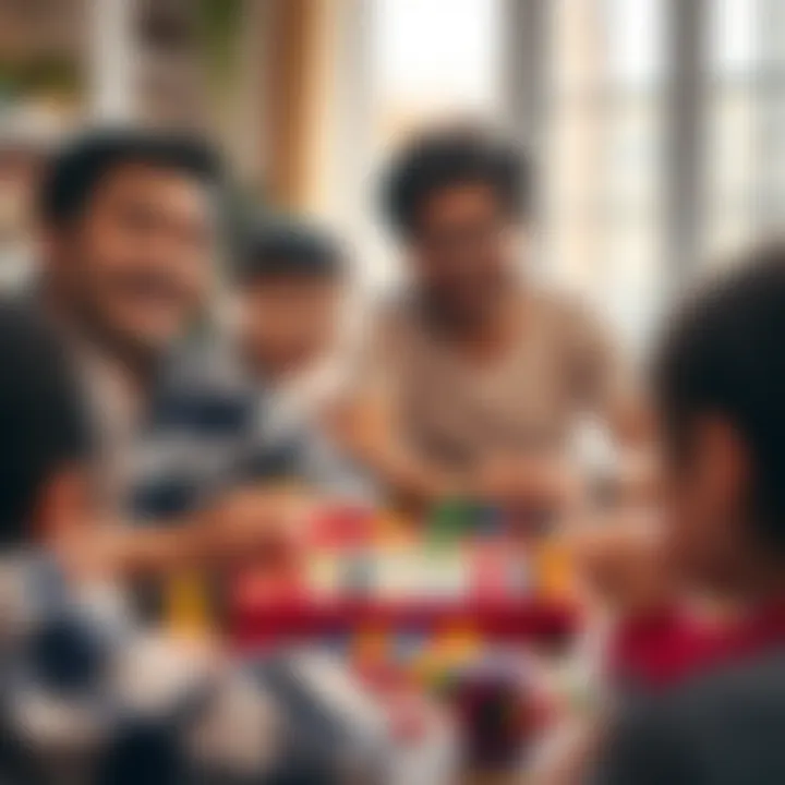 A family enjoying a game night together