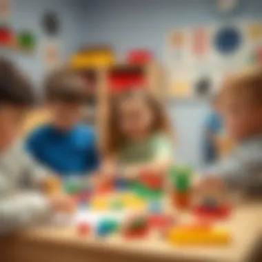 Classroom setting with children engaged in activities