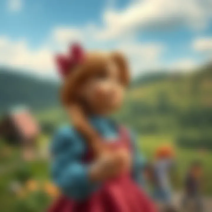 Anne Shirley expressing her imagination in a picturesque landscape