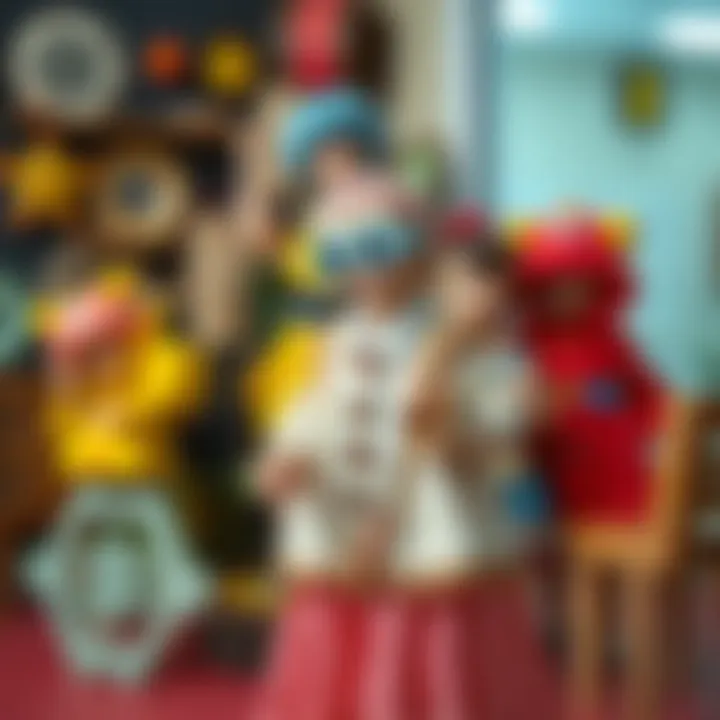 An artistic display of various dress-up outfits inspiring imagination