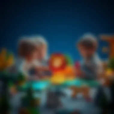 Children collaborating on a lion puzzle