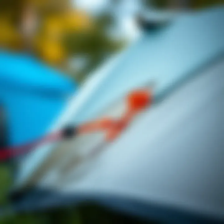 Close-up of the automatic tent mechanism showcasing ease of use