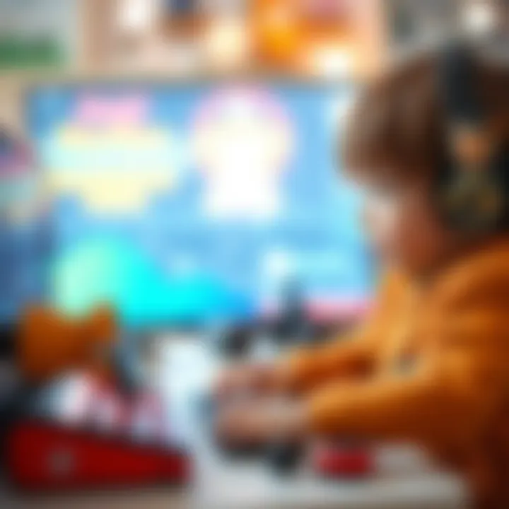 A child engaging with educational avatar toys