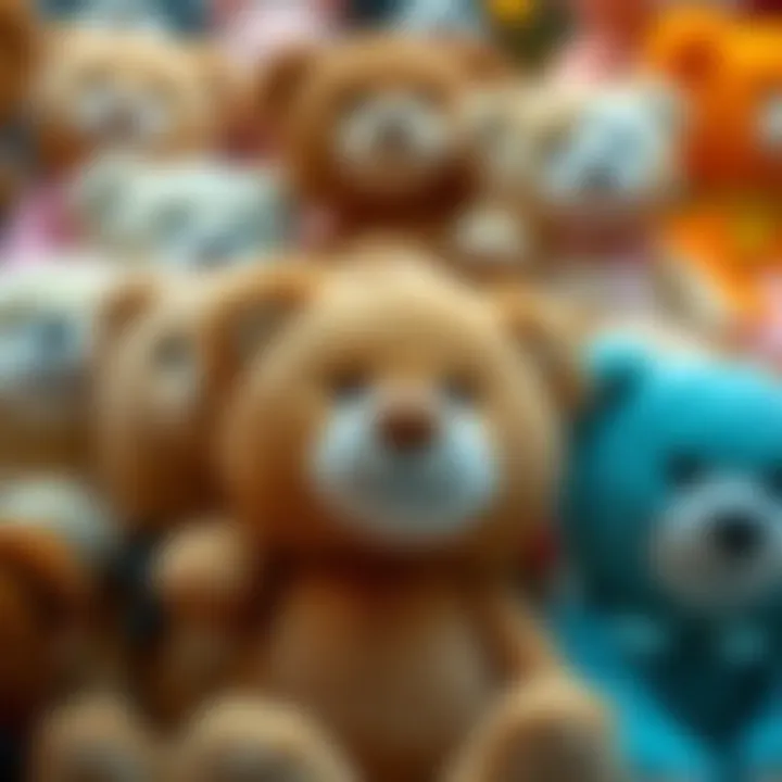Choosing the Right Plush Toy A variety of plush bears displayed, highlighting the selection process.