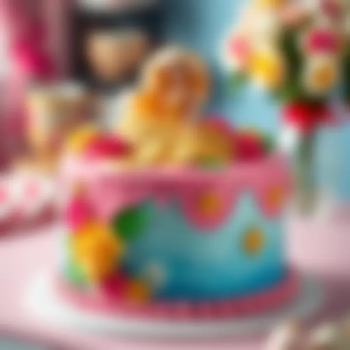 A beautifully decorated Barbie cake showcasing vibrant colors and intricate designs.