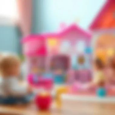 Creative playtime scene showcasing children using Barbie's Dream House for imaginative storytelling