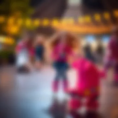 Children playing with Barbie skates, fostering imagination
