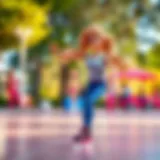 Barbie Skating Adventure Barbie skating in a vibrant park setting