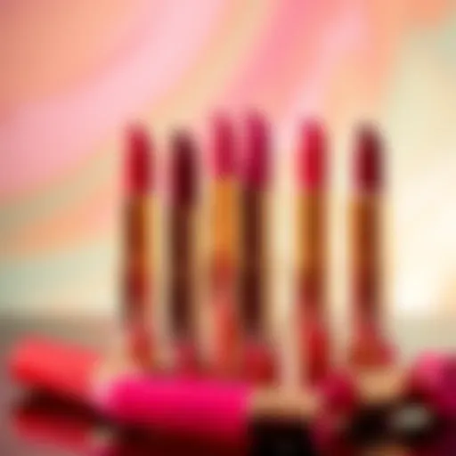 Colorful Barbie lipstick collection displayed elegantly