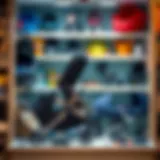 High-quality stroller parts displayed on a shelf