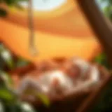 Comfortable baby resting in a shaded environment