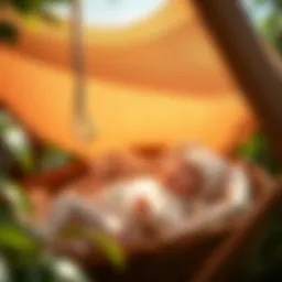 Comfortable baby resting in a shaded environment