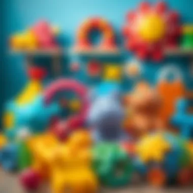 A variety of colorful and educational toys for infants