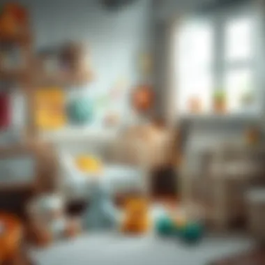 A well-organized nursery showcasing essential baby items