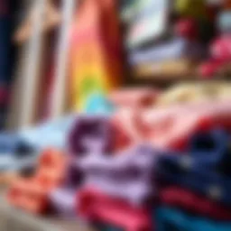 Colorful fabrics for doll making