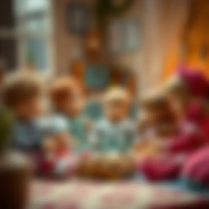 Cozy Playtime with Favorite Dolls A cozy scene of kids with their favorite dolls