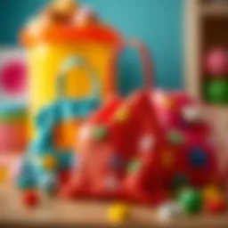 Colorful fabric bags designed by children showcasing creativity