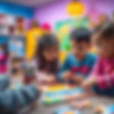 Children engaging with Blackpink-themed educational puzzles