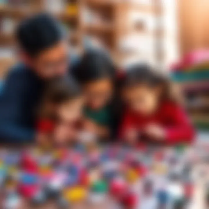 Parents and children bonding over Blackpink puzzles