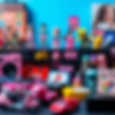 A collection of Blackpink merchandise including puzzles and toys