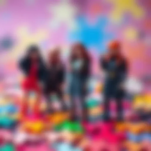 Colorful Blackpink puzzle pieces showcasing the band's vibrant image