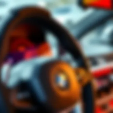 Close-up of BMW electric car features and controls