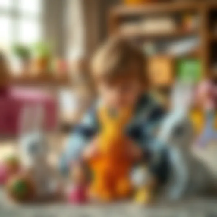 Learning Through Play with Bunnycorns Child playing with educational bunnycorn toys