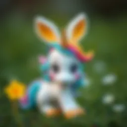 Colorful bunnycorn toy with rainbow features