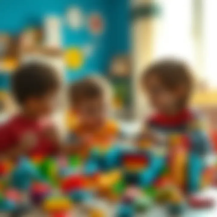 Children engaged in puzzle-solving, demonstrating teamwork