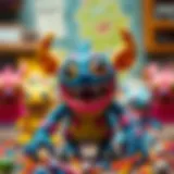 Colorful monster toys encouraging creativity