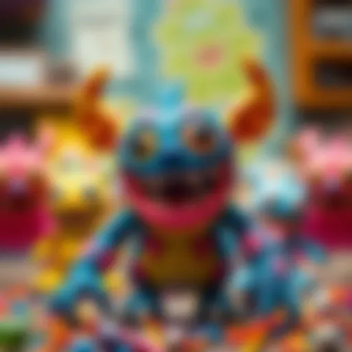 Colorful monster toys encouraging creativity