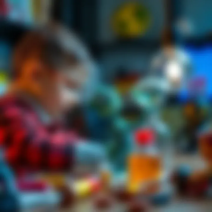 Imaginative Play Engaging in imaginative play with monster laboratory toys