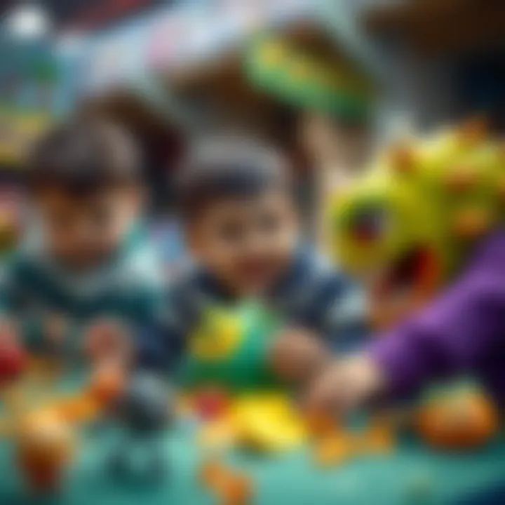 Children enjoying monster-themed playtime