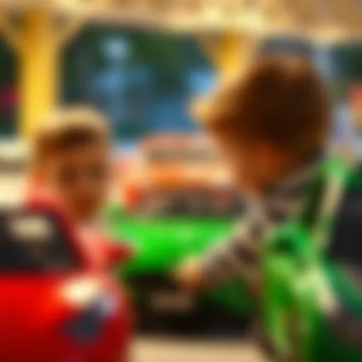 Children engaging in a car parking game