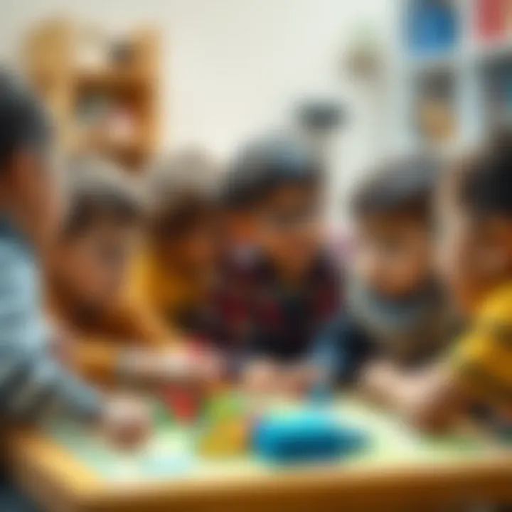 Group of children collaborating in a game