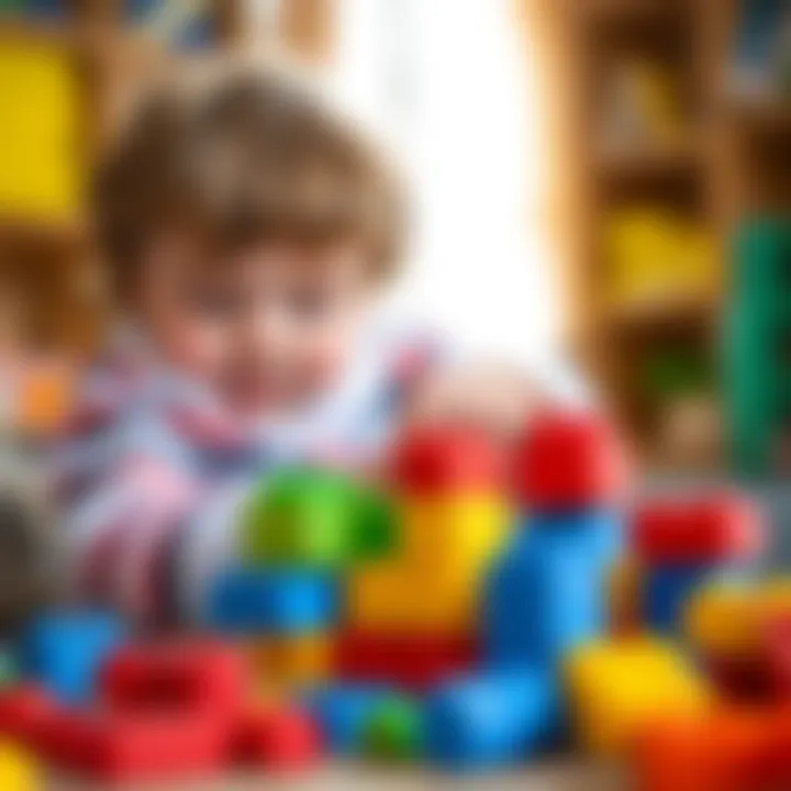 A child playing with building blocks, fostering creativity