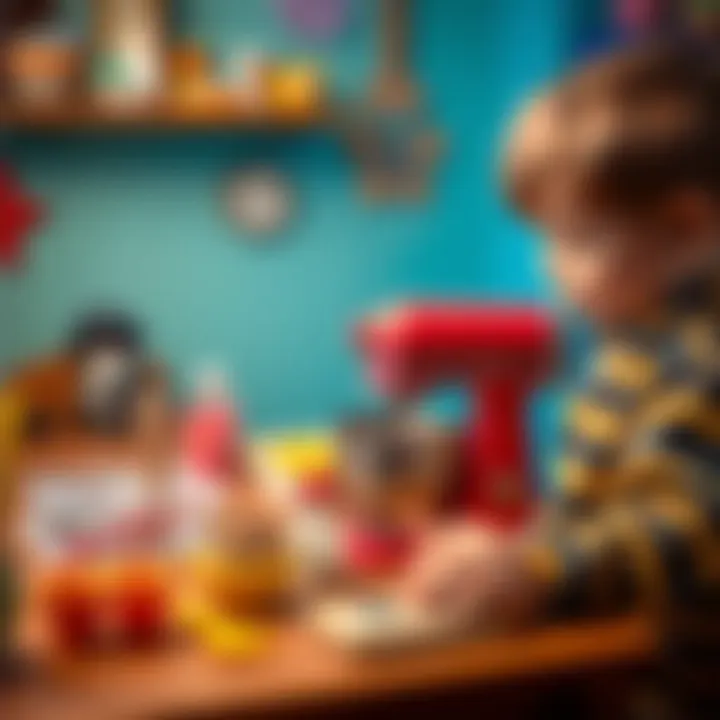 Child using a toy mixer set to enhance creativity