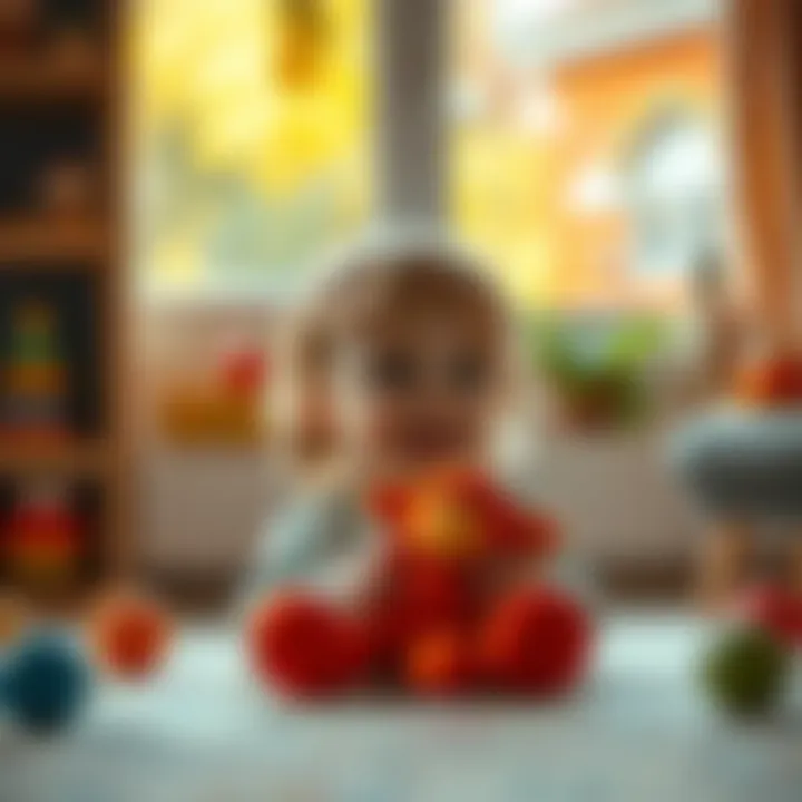 Fostering Development through Play A child playing with an amigurumi toy