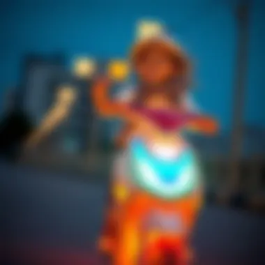 Joyful Ride on a Light-Up Scooter Child enjoying a ride on a light-up scooter
