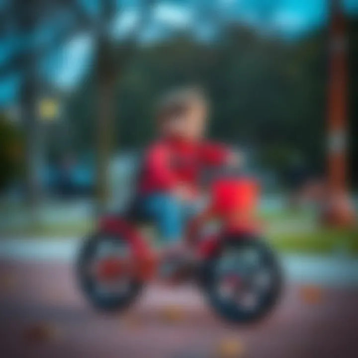 Kids Enjoying a Ride on a Plastic Bicycle Child riding a plastic bike in the park