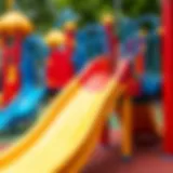 Colorful slide for children in a playground setting